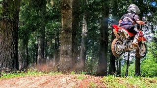 5 year old shredding his CRF50