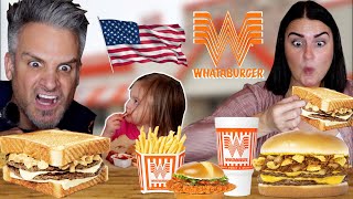 Brits Try Real  [WHATABURGER] for the first time! (WOW)