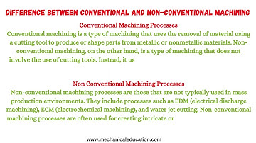 Difference between Conventional and Non-Conventional Machining | Mechanicaleducation.com