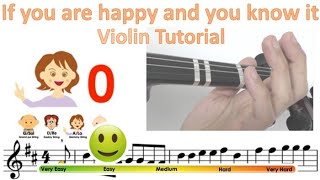 If you're happy and you know it sheet music and easy violin tutorial