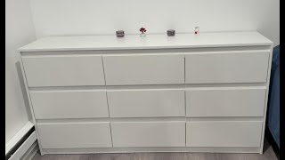 FUFU&GAGA Chest of Drawers, Wide Dresser, Modern Wood Drawer Chest Storage, No Handle Design, for Be
