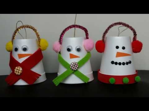 Tutorial Faii Da Te Pupazzo Di Neve Con Bicchieri Di Carta Per Addobbare Albero Di Natale