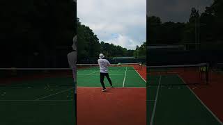 아름다운 코트에서 백핸드 포핸드. 스플릿 스텝과 임팩트 관전포인트 #tennis #포핸드 #백핸드