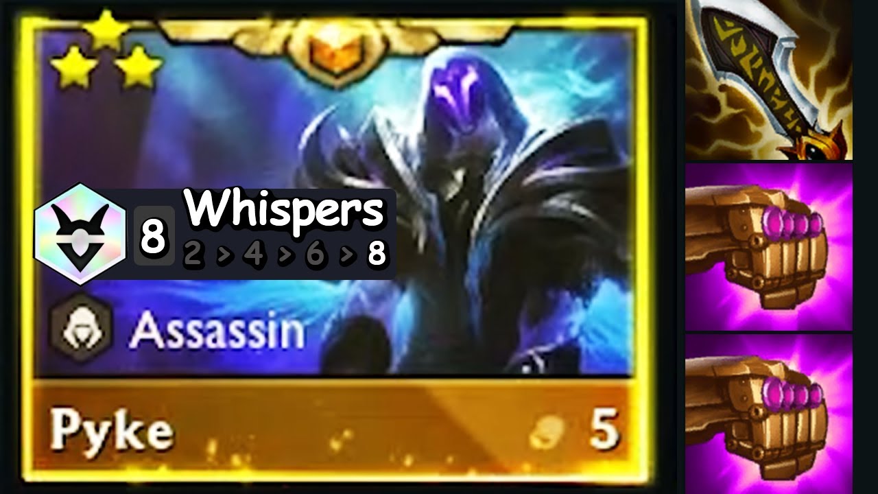 3 Star Pyke Full Crit AP 8 Whispers TFT Set 7 PBE YouTube