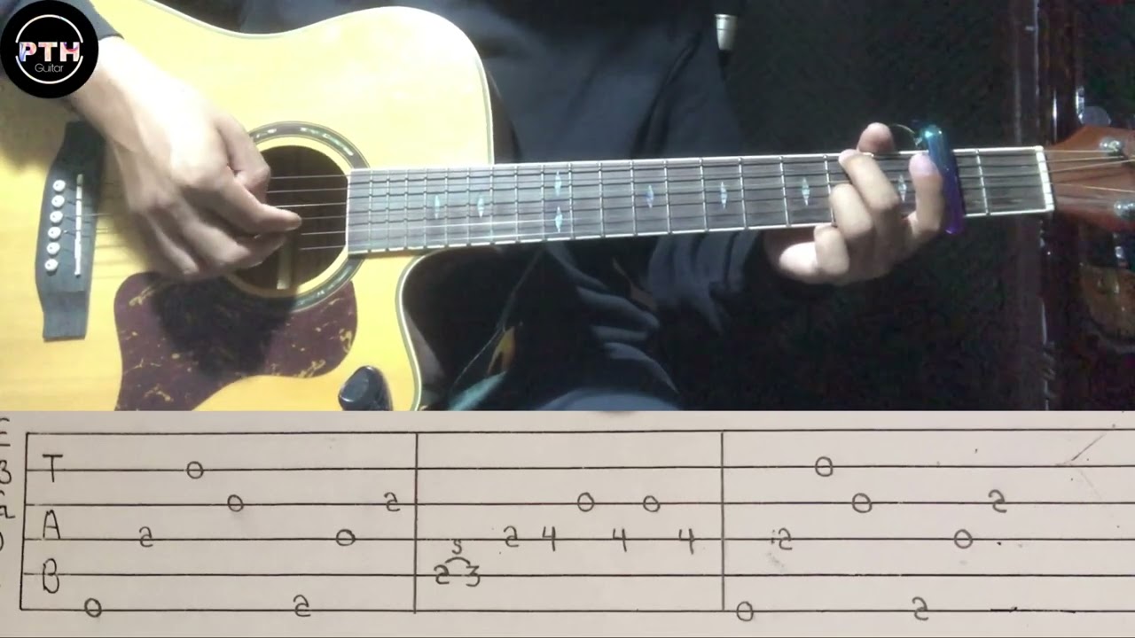 ပြည့်တန်ဆာ guitar rhythm tutorial part-1 by@pthguitar