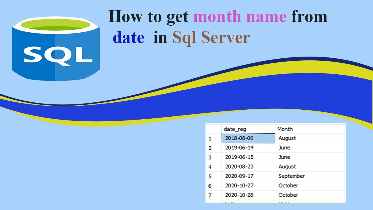 How To Get Month Name From Date In Sql Server YouTube
