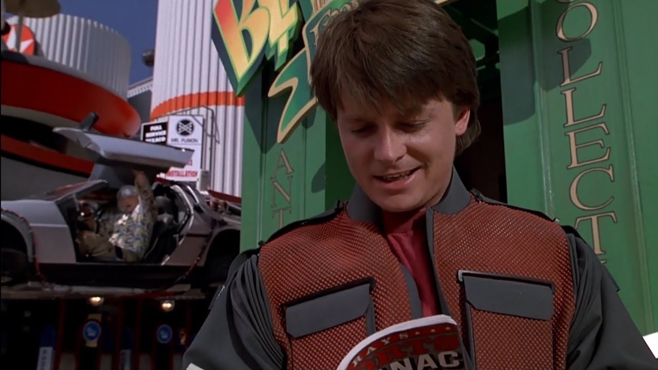(extrait retour vers le futur 2) Marty achète l'Almanac des sports