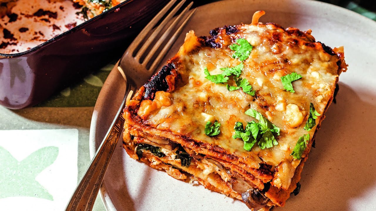 How to Make Chicken, Mushroom, and Kale Enchilada Casserole | Bobby Flay