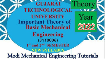 IMPORTANT THEORY OF BASIC MECHANICAL ENGINEERING | GTU EXAM  |FIRST YEAR IMP THEORY