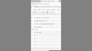 Finding out shape and size of an array using Numpy