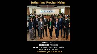Sutherland Recruitment 2026 | Freshers Hiring | Salary up to 5.8 LPA 🚀