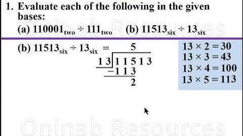 Number Bases: Division