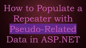 How to Populate a Repeater with Pseudo-Related Data in ASP.NET