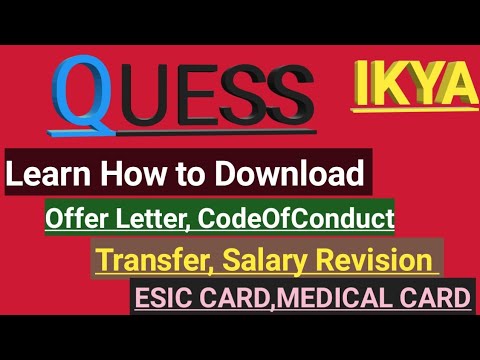 Quess ka Offer Letter, ESIC card, Salary Revision,, salary slip, Health card Download  kare
