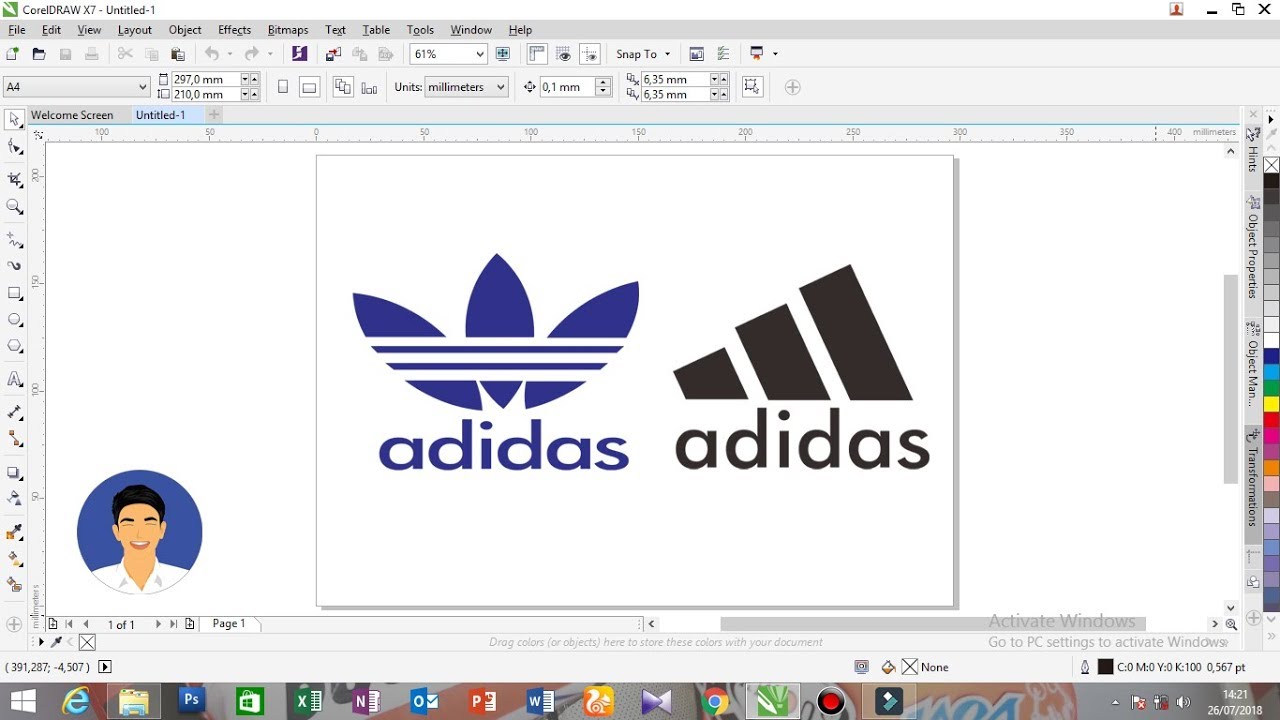 Tutorial Coreldraw Membuat Logo Adidas Episode 9 Tutorial