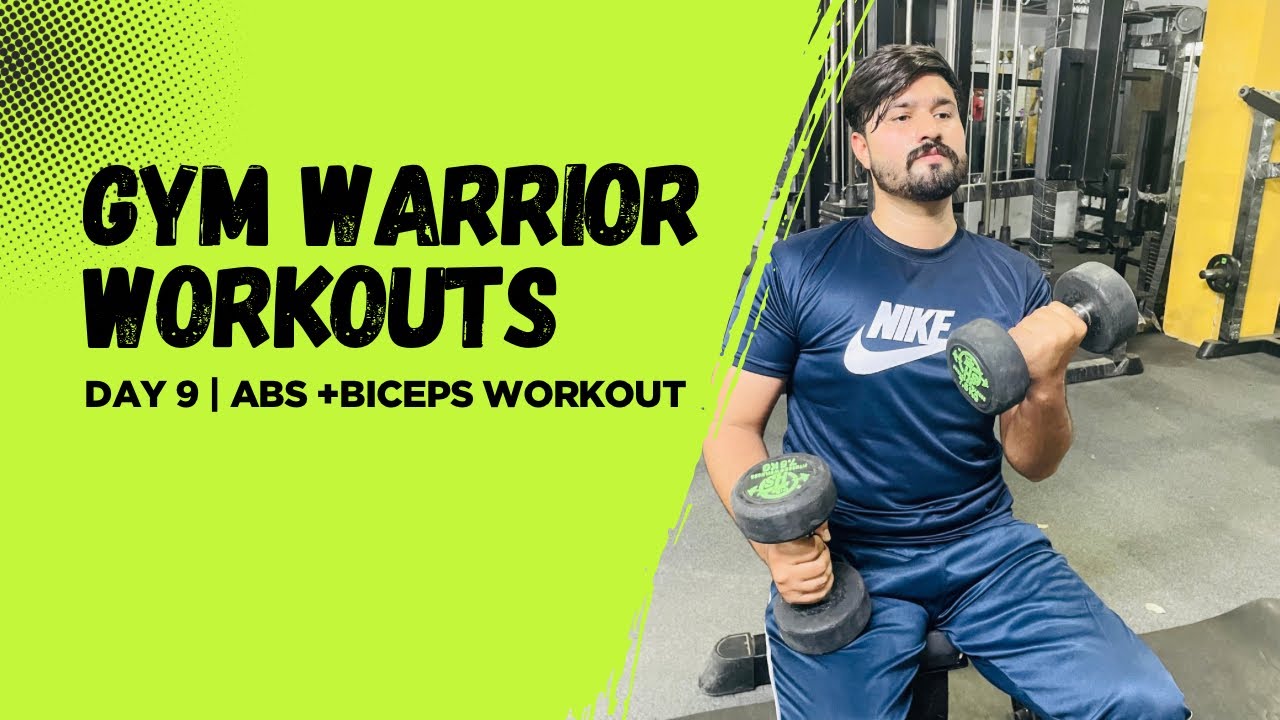 My fitness journey | Day 9 | Abs + Biceps workout 🏋️ - YouTube