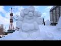 [4K] Sapporo Snow Festival 2026 (Japan) | Walking Tour | Gundam, Samurai Castle, Projection Mapping