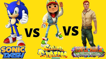 Sonic Dash Vs Subway Surfers Vs Temple Run 2 Gameplay HD 2019(full screen)