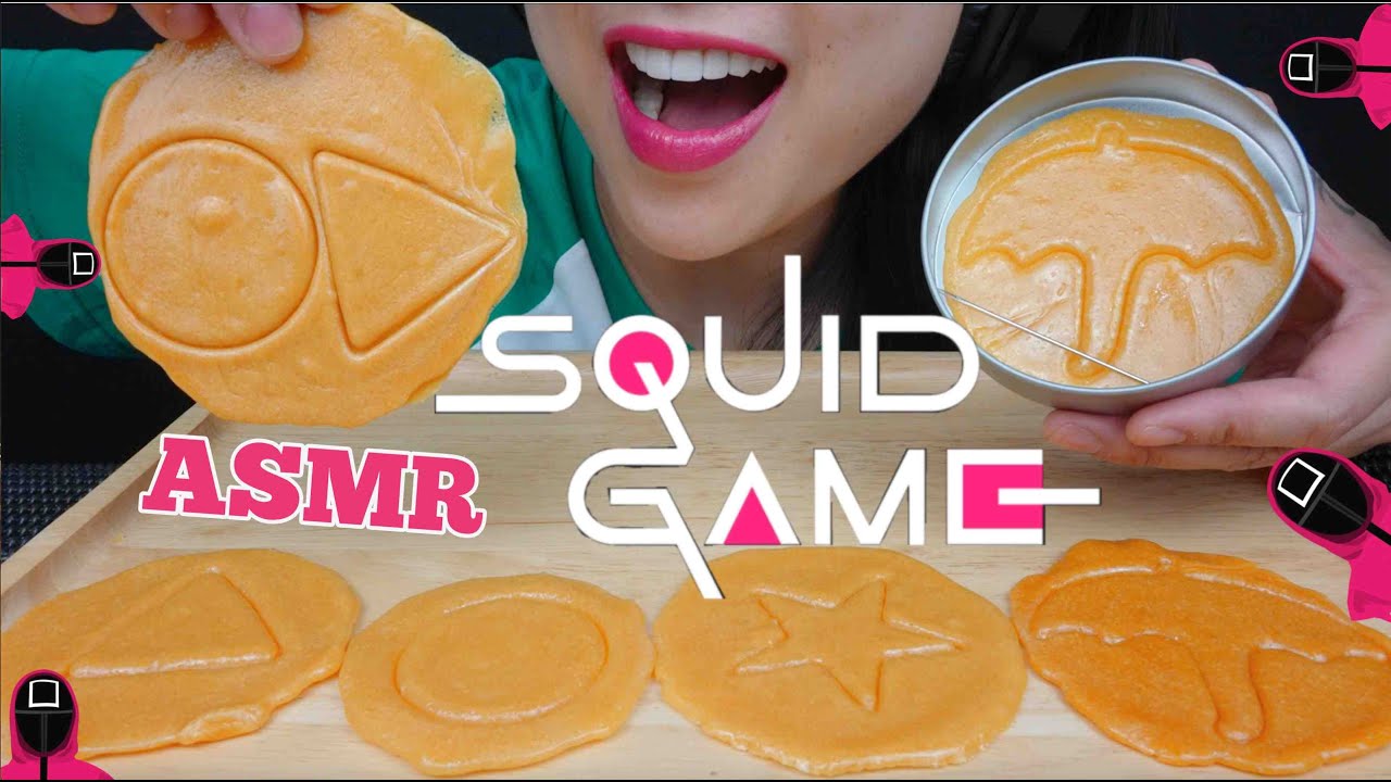ASMR SQUID GAME *DALGONA SUGAR CANDY CANDY (SATISFYING CRUNCH EATING SOUND) LIGHT WHISPER | SAS-ASMR