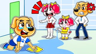 Poor Baby Labrador and Bad Papillon Family || Sad Story Sheriff Labrador Animation