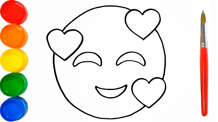 Como Dibujar y Colorear un  Emoji con Corazones - Dibujos Faciles Paso a Paso | FunKeep