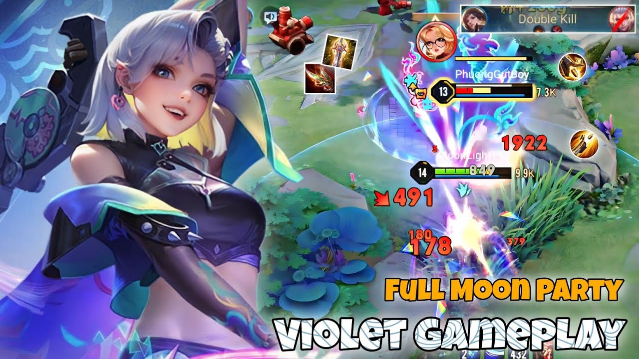 Violet New Skin "Full Moon Party" Dragon Lane Pro Gameplay | Arena of Valor Liên Quân mobile CoT