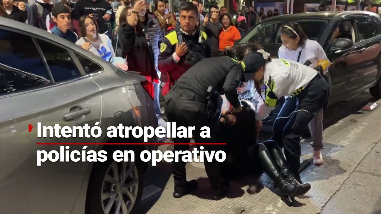 ¡DETENIDA! | Mujer intenta atropellar a policías en CDMX durante un operativo en Paseo de la Reforma