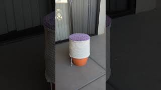 Trying Fabric Stiffener on a Crochet Basket!