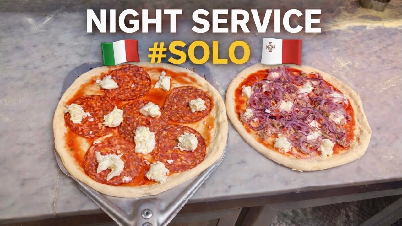 POV:Night service madness (ASMR)🔥🇮🇹🇲🇹🍕#malta #authentic #pizza #pizzaria #dough 