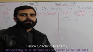 PTB, Maths, Class 10, Ch 7, Ex#7.4 Q19, 20, Federal Board and Punjab Board, Future coaching academy