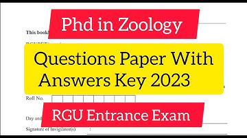 Phd in Zoology Question paper 2023 l RGUCET 2023 l Answer key l CUET Phd Zoology Questions Paper2023