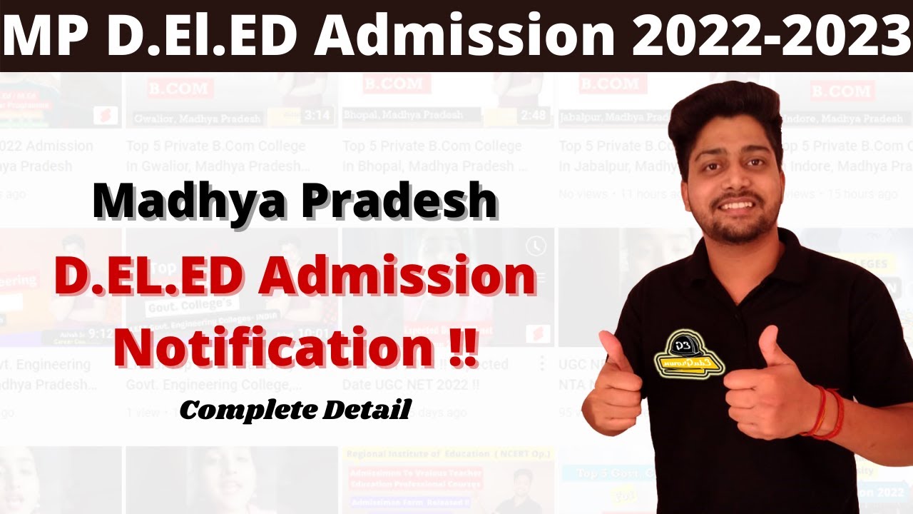 MP D.El.ED Admission 20222023 MP deled admission fees Mp deled