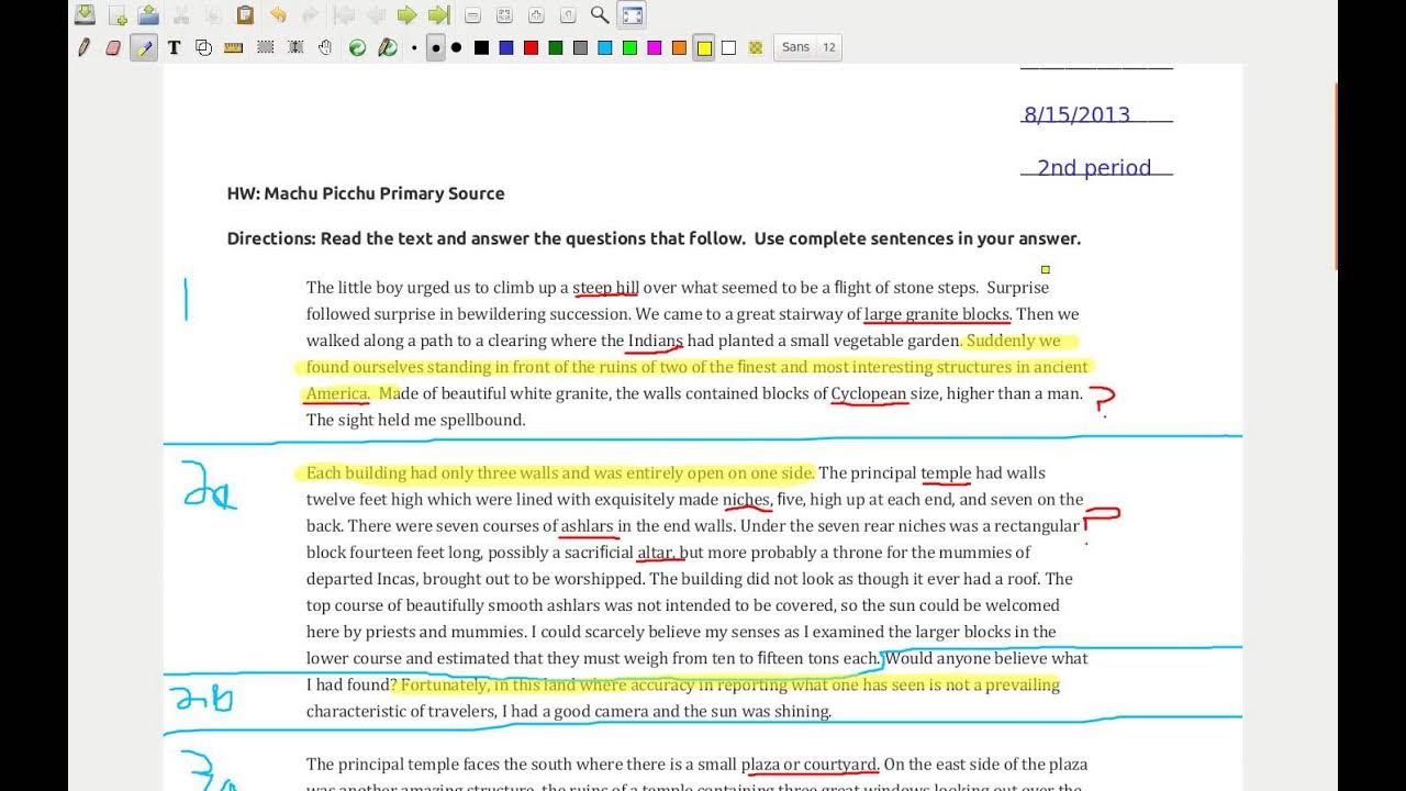 primary source annotation - YouTube