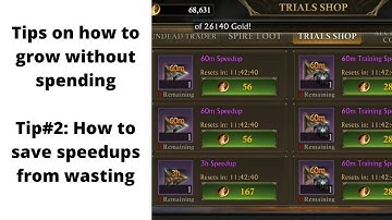 KING OF AVALON: Tips on growing without spending | Tip#2 How to save speedups from wasting