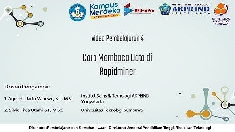 Video Pembelajaran 4 (Membaca Data di Rapidminer)