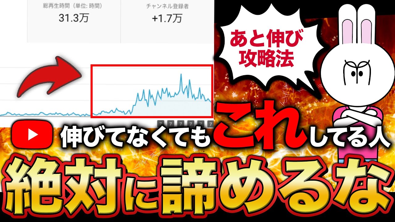 YouTubeが伸びてなくても諦めない方がいい人の特徴とあと伸びパターンについて徹底解説します！