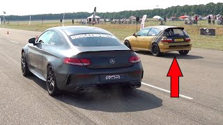 1000HP AWD Mercedes C63 GAD Motors vs 1050HP Honda Civic VTEC Turbo AWD
