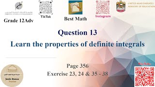Properties of definite integrals | Q13 P1 | 12A | EoT2 |