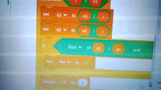 Highest Common Factor, using Scratch Programming.
