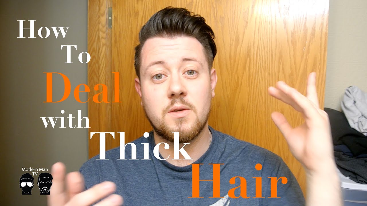 how to deal with thick hair i mens slickback hairstyle - youtube