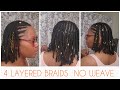 4 LAYERED BRAID| No Weave On Medium Length Natural Hair