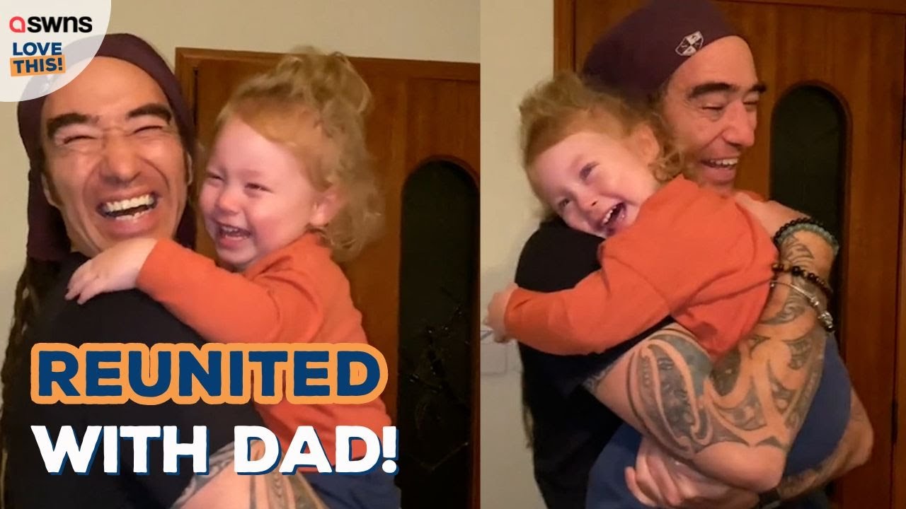 Toddler reunites with her dad after three months apart 🥰 | LOVE THIS!