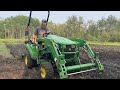 John Deere 1023E Cultivating and Tilling Garden