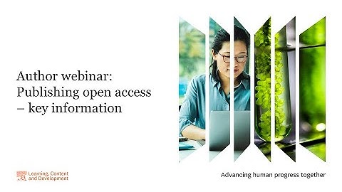 Author webinar: Publishing open access – key information
