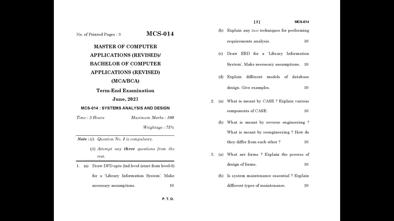 MCS - 014   June 2021 Question Paper