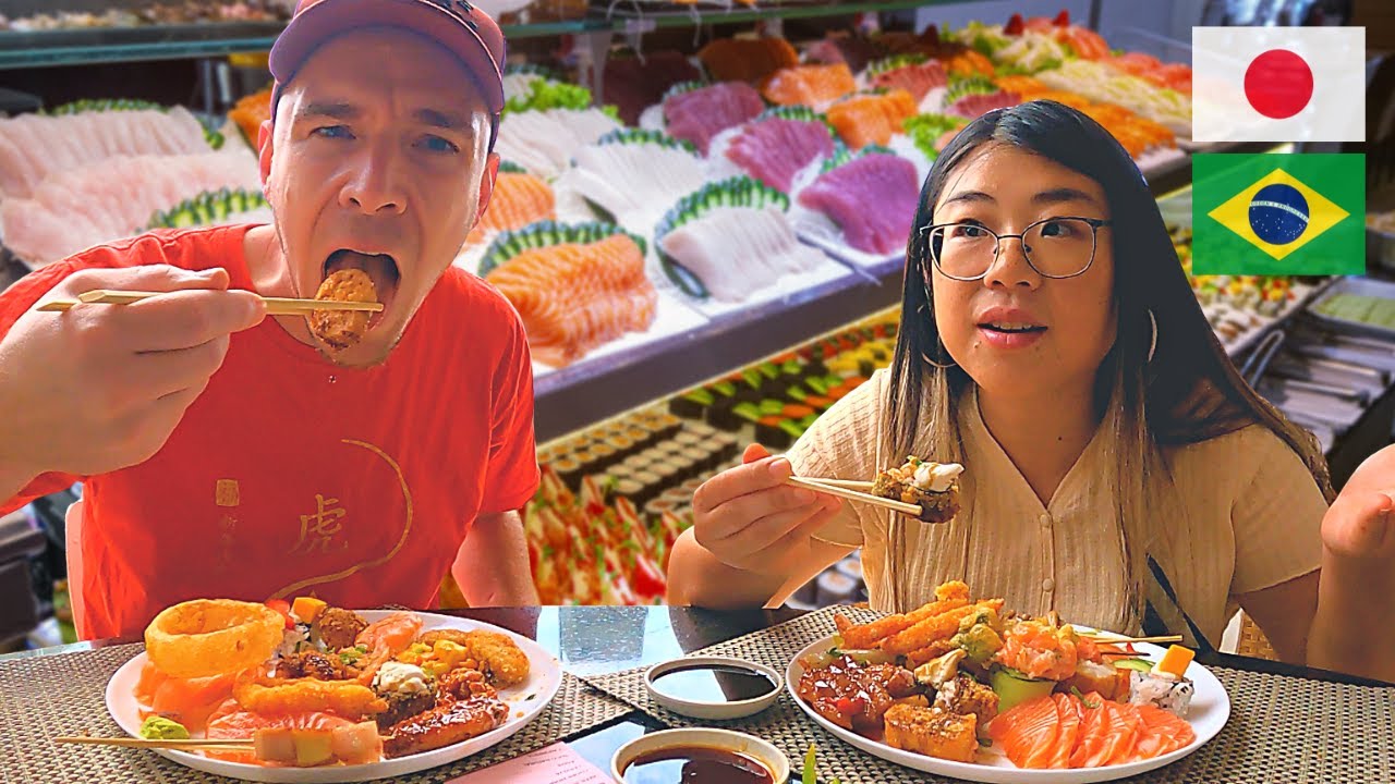 INSANE SUSHI BUFFET! (only in Brazil) Japanese food rodizio Bombofoods