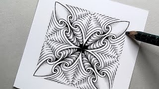 Drawing Zentangle – In-N-Out Folded