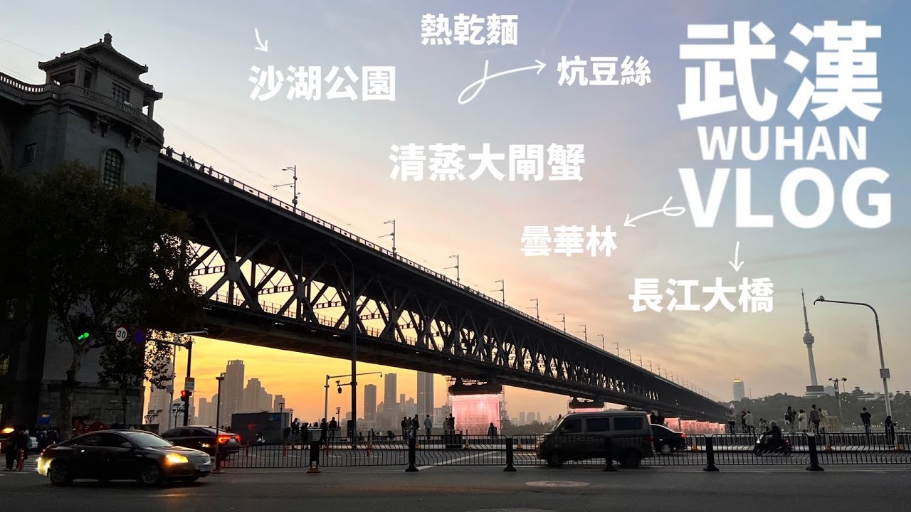 【武漢Vlog】長江大橋迷人夜景｜體驗淘寶商家打工日常｜熱乾麵、炕豆絲、清蒸大閘蟹、茶顏悅色｜文藝園區曇華林｜糧道街吃美食｜沙湖公園看場絕美日落