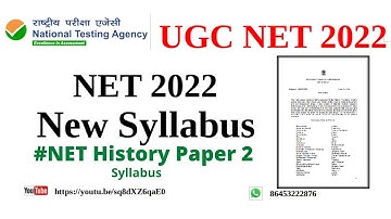 NTA UGC NET New Syllabus 2022 History paper- 2 in English & Hindi