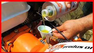 How to correctly make the oil change at RURIS 731K (ACC) Motocultor / Chainsaw(Power tiller)
